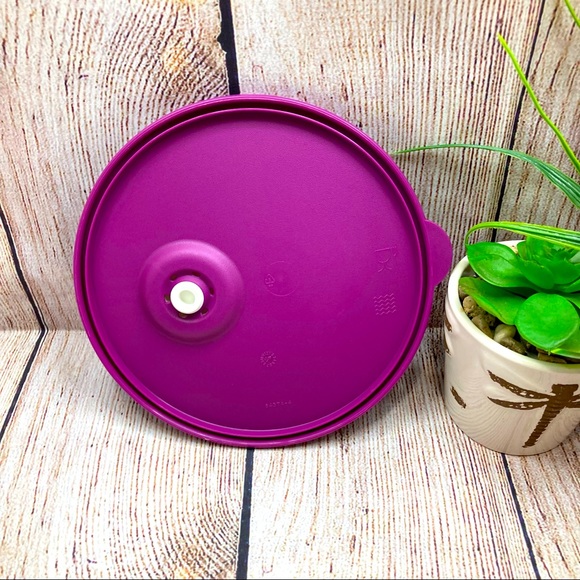 Tupperware # 6437A-4 Vent & Serve Round Seal REPLACEMENT Purple & White - Picture 6 of 8